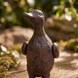 Warm bronze cast iron standing duck accent for tabletop display, SKU GB78061