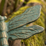 Dragonfly Garden Figurine, Mint Green Cast Iron Decor, 5.1" GB78062 shot 2