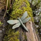 Dragonfly Garden Figurine, Mint Green Cast Iron Decor, 5.1" GB78062 shot 3