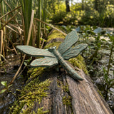 Dragonfly Garden Figurine, Mint Green Cast Iron Decor, 5.1" GB78062 shot 1