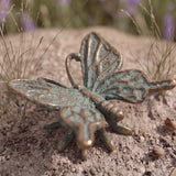 Butterfly Garden Figurine, Mint Green Cast Iron Decor, 3.5" GB78063 shot 2
