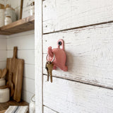 Pig Butt Wall Hook, Antique Pink Cast Iron for Coats or Keys, 2.3" GB78066 shot 2