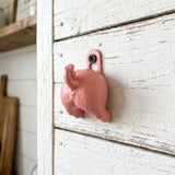 Pig Butt Wall Hook, Antique Pink Cast Iron for Coats or Keys, 2.3" GB78066 shot 1