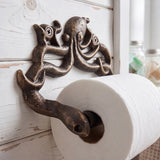 Octopus Toilet Paper Holder, Antique Bronze Cast Iron, Home Decor, 6" GB78070 shot 2