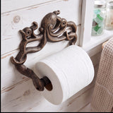 Octopus Toilet Paper Holder, Antique Bronze Cast Iron, Home Decor, 6" GB78070 shot 4