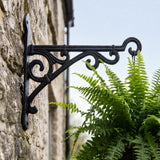 Scroll Plant Hanger Bracket, Black Cast Iron, Garden Decor, 11.2" GB78080 shot 2