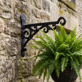 Scroll Plant Hanger Bracket, Black Cast Iron, Garden Decor, 11.2" GB78080 shot 1