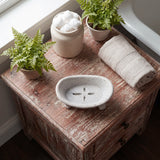 Antique white cast iron soap holder for guest bath or vanity display, SKU GB78082
