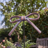 Bow Plant Pick, Blue Cast Iron, Garden Decor, 14.2" GB78084 shot 4