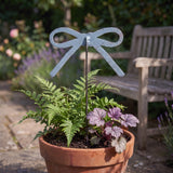 Bow Plant Pick, Blue Cast Iron, Garden Decor, 14.2" GB78084 shot 5