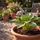 Bunny Plant Pick, Antique White Cast Iron, Garden Decor, 14.2" GB78085 shot 2