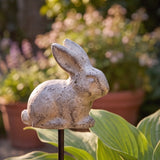 Bunny Plant Pick, Antique White Cast Iron, Garden Decor, 14.2" GB78085 shot 5
