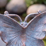 Butterfly Bird Feeder and Bath, Blue Cast Iron, Garden Decor, 30.3" GB78088 shot 5