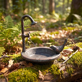 Faucet Bird Feeder, Verdigris Cast Iron, Garden Decor, 7.7" GB78090 shot 1