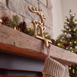 Reindeer Stocking Holder, Champagne Gold Cast Iron, Seasonal Decor, 7.5" GB78092 shot 4