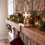 Snowflake Stocking Holder, Champagne Gold Cast Iron, Seasonal Decor, 6.1" GB78093 shot 6