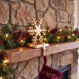 Snowflake Stocking Holder, Champagne Gold Cast Iron, Seasonal Decor, 6.1" GB78093 shot 1