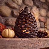 Pinecone Lantern, Antique Gold Cast Iron, Seasonal Decor, 7.5" GB78096 shot 2