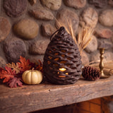Pinecone Lantern, Antique Gold Cast Iron, Seasonal Decor, 7.5" GB78096 shot 1