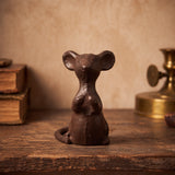Mouse Figurine, Antique Gold Cast Iron Shelf Decor, 3.9" GB78098 shot 2