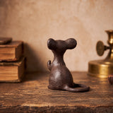 Mouse Figurine, Antique Gold Cast Iron Shelf Decor, 3.9" GB78098 shot 6