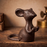 Mouse Figurine, Antique Gold Cast Iron Shelf Decor, 3.9" GB78098 shot 1