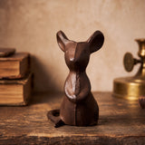 Small Mouse Figurine, Antique Gold Cast Iron Shelf Decor, 3.9" GB78099 shot 2