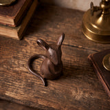 Small Mouse Figurine, Antique Gold Cast Iron Shelf Decor, 3.9" GB78099 shot 4