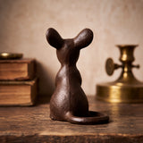 Small Mouse Figurine, Antique Gold Cast Iron Shelf Decor, 3.9" GB78099 shot 6