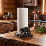 Bear Paper Towel Holder, Black Cast Iron, Kitchen Decor, 13" GB78108 shot 1