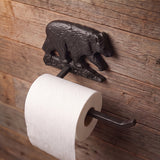 Bear Toilet Paper Holder, Black Cast Iron, Home Decor, 5" GB78109 shot 2