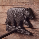 Bear Toilet Paper Holder, Black Cast Iron, Home Decor, 5" GB78109 shot 4