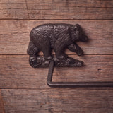 Bear Toilet Paper Holder, Black Cast Iron, Home Decor, 5" GB78109 shot 5