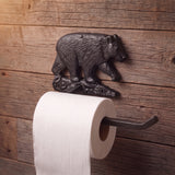 Bear Toilet Paper Holder, Black Cast Iron, Home Decor, 5" GB78109 shot 1