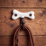 Bone Wall Hook, Antique White Cast Iron for Leashes or Keys, 4.1" GB78110 shot 1