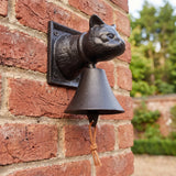 Cat Porch Bell, Black Cast Iron Wall Mount with Pull Cord, 6.5" GB78113 shot 3