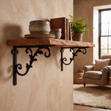 Feather Shelf Bracket, Black Cast Iron, Wall Mount, 10.2" GB78114 shot 2