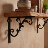 Feather Shelf Bracket, Black Cast Iron, Wall Mount, 10.2" GB78114 shot 1