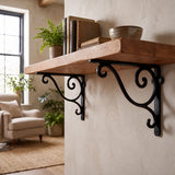 Scroll Shelf Bracket, Black Cast Iron, Wall Mount, 9.3" GB78116 shot 1