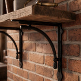 Minimal Shelf Bracket, Black Cast Iron, Wall Mount, 9.8" GB78118 shot 2