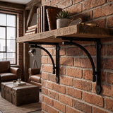 Minimal Shelf Bracket, Black Cast Iron, Wall Mount, 9.8" GB78118 shot 1