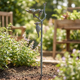 Woodpecker Garden Stake Bird Feeder, Cast Iron Green Patina, 28" GB78122 shot 5