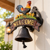 Rooster Welcome Doorbell, Cast Iron Farmhouse Porch Bell, 7.5" 56388 shot 4