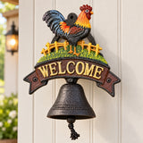 Rooster Welcome Doorbell, Cast Iron Farmhouse Porch Bell, 7.5" 56388 shot 1