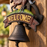 Horse Welcome Doorbell, Cast Iron Western Porch Bell, 7" 56419 shot 3