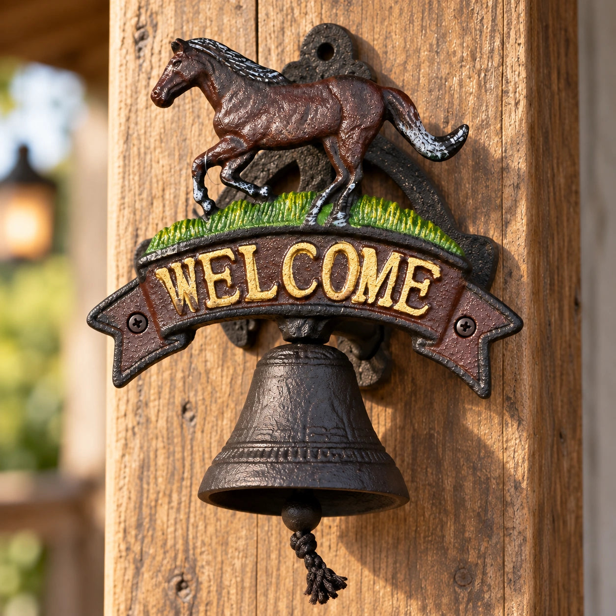 Horse Welcome Doorbell, Cast Iron Western Porch Bell, 7" 56419 shot 1