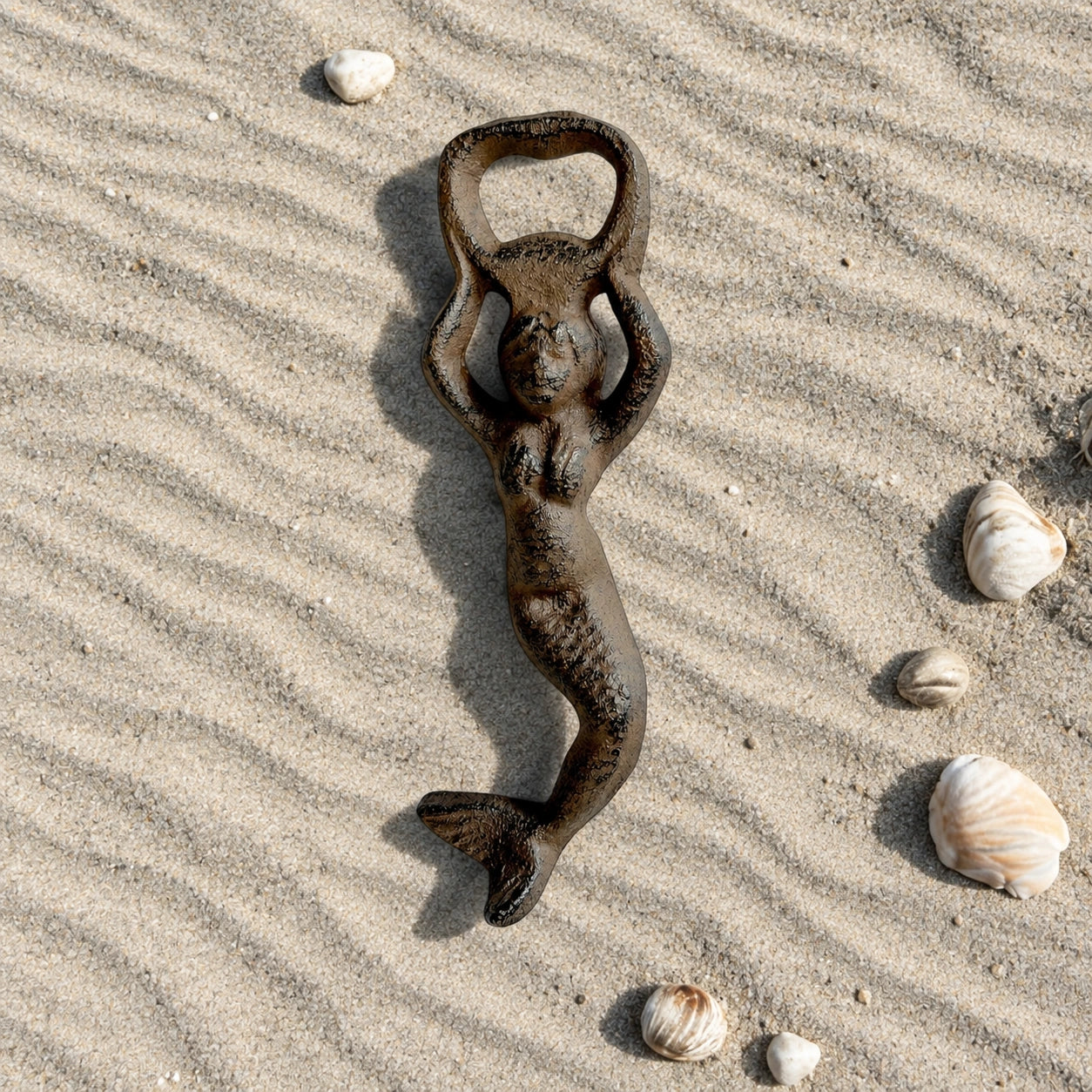 Mermaid Bottle Opener, Cast Iron Nautical Beach Bar Tool, 6.3" 56441 shot 4