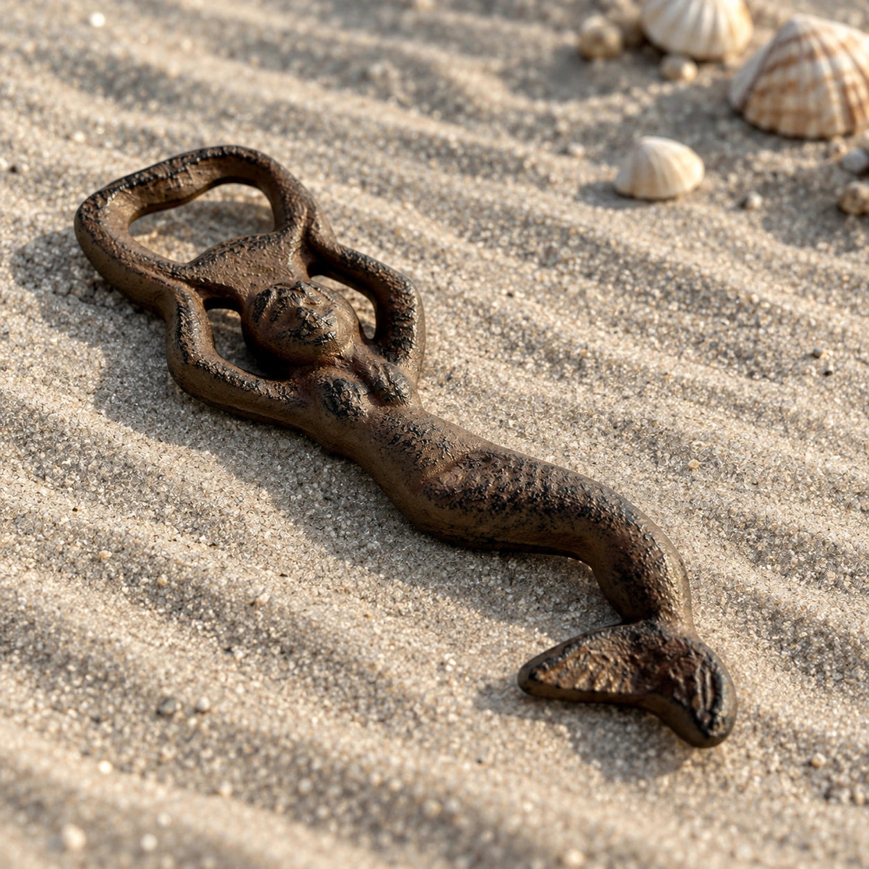 Mermaid Bottle Opener, Cast Iron Nautical Beach Bar Tool, 6.3" 56441 shot 5