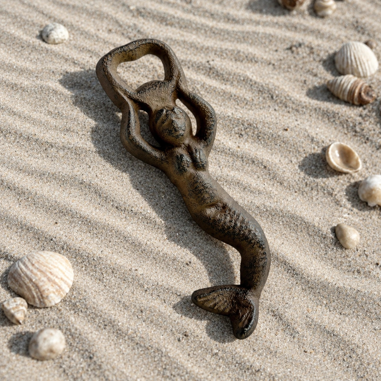 Mermaid Bottle Opener, Cast Iron Nautical Beach Bar Tool, 6.3" 56441 shot 1
