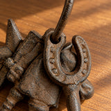 Antique Key Set with Ring, Cast Iron Set of 3 Shelf Display, 8" 56451 shot 2